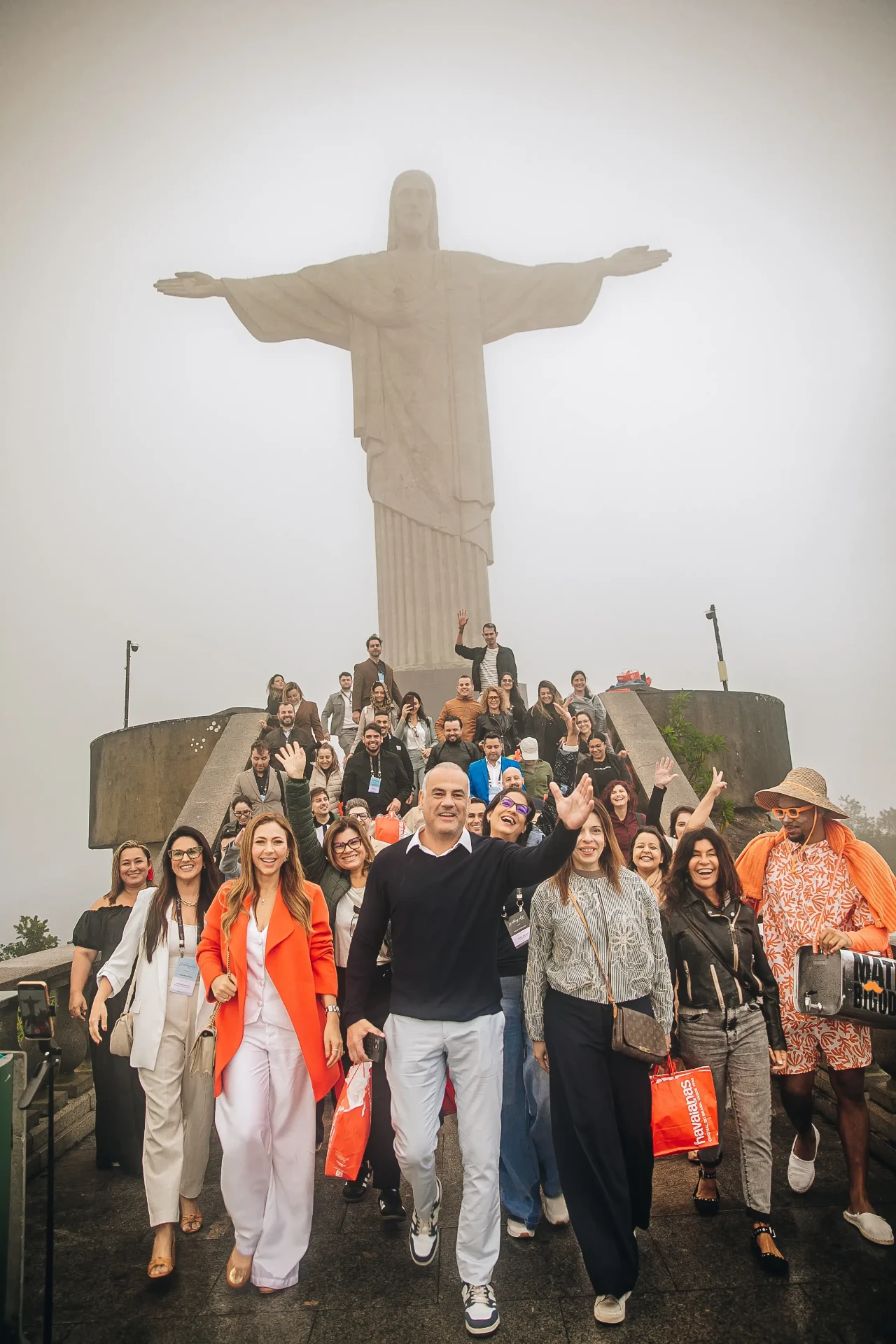 Participantes do Wedding Plus no Cristo Redentor